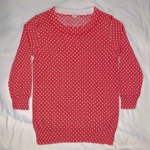 J.Crew pullover light weight polka-dot sweater